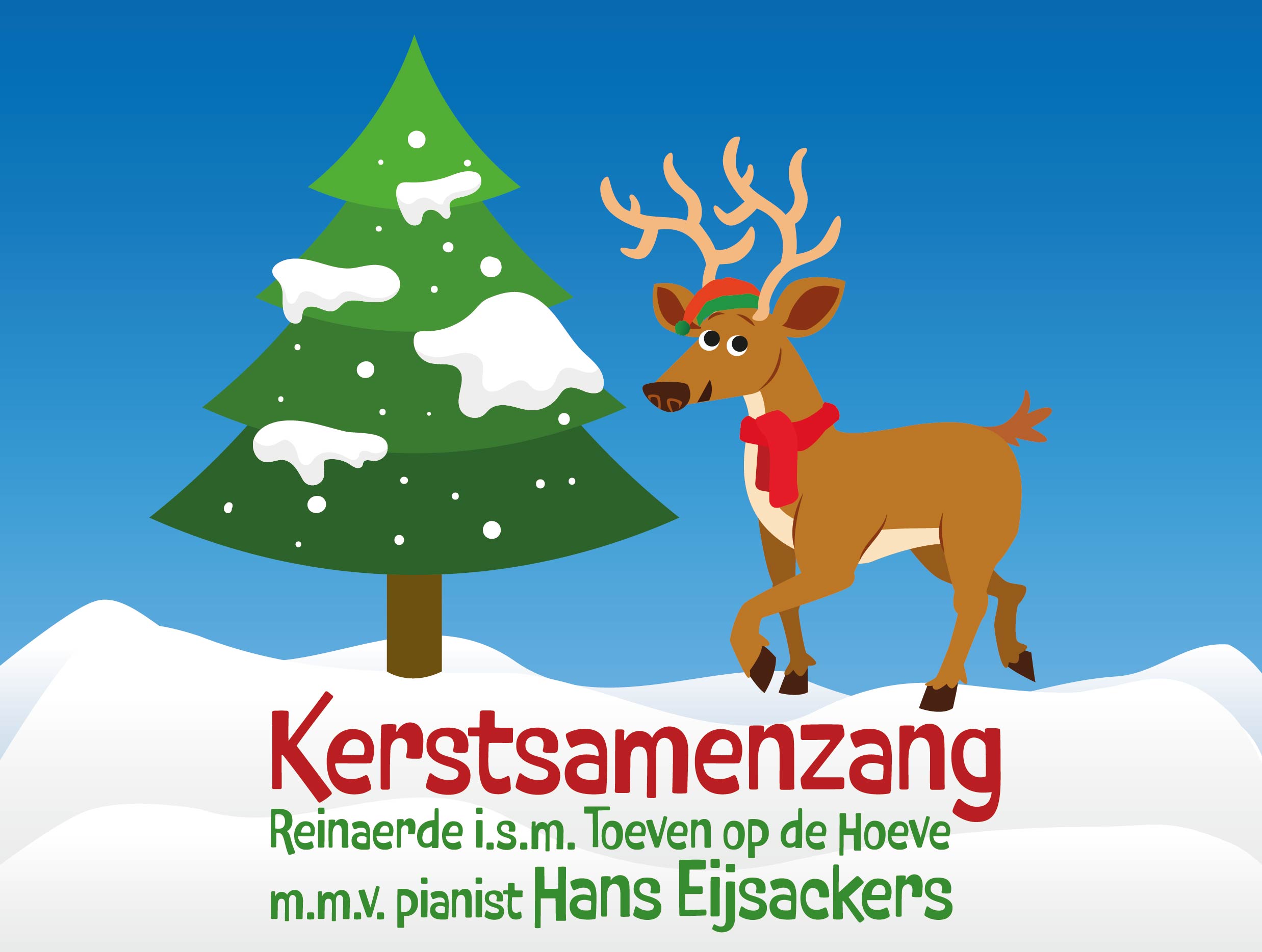 hert in de sneeuw